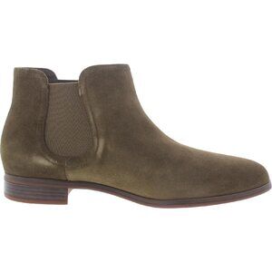 NWT Clarks Women's Trish Chelsea Fashion Boot, Dark Olive Suede, 9